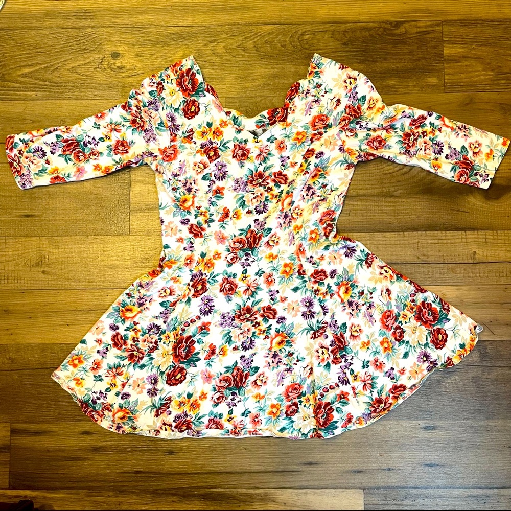 Vintage incharge mini dress floral pattern size medium